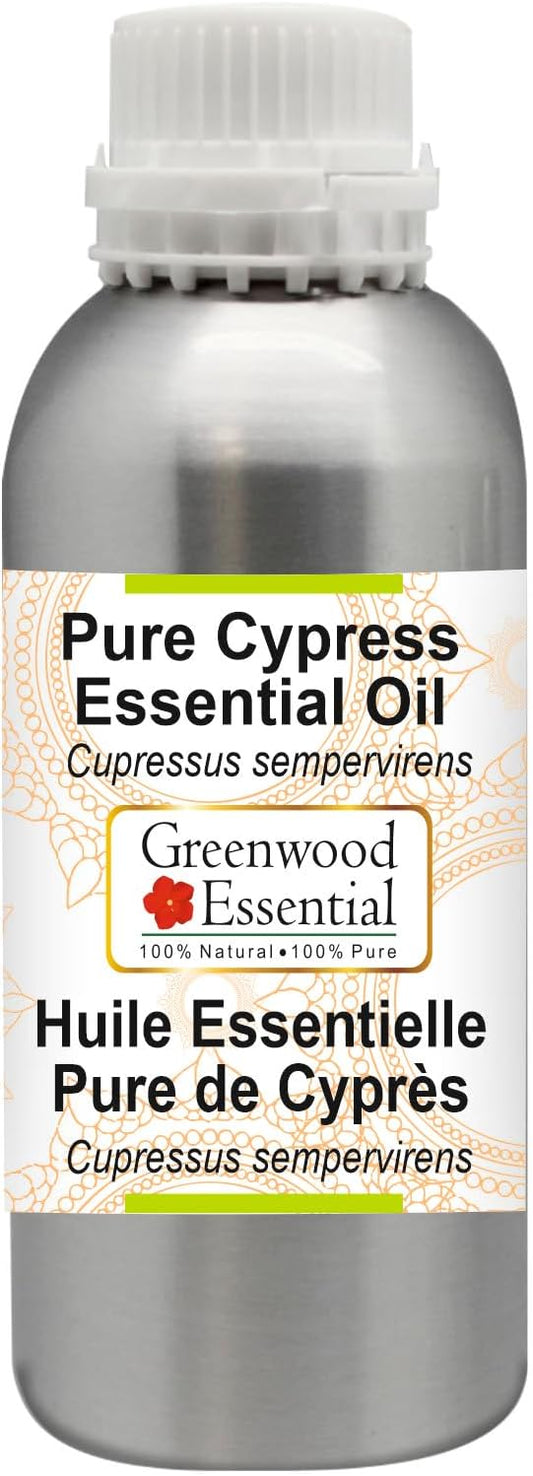 Greenwood Essential Pure Cypress Essential Oil (Cupressus sempervirens) Steam Distilled 300ml (10 oz)