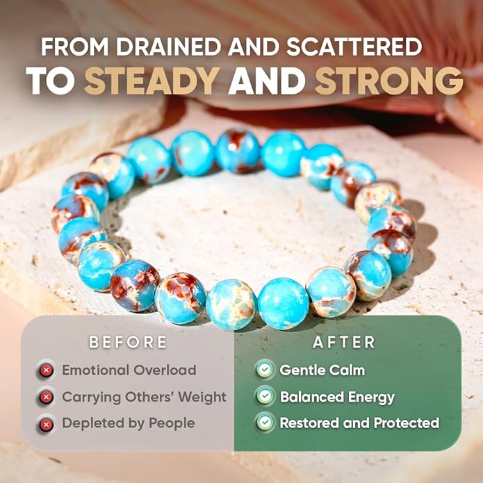 Conscious Items Protection Bracelets for Women & Men, Healing Crystal Bracelet with Natural Stones for Energy Shielding, Grounding, Stress, & Negative Energy Protection