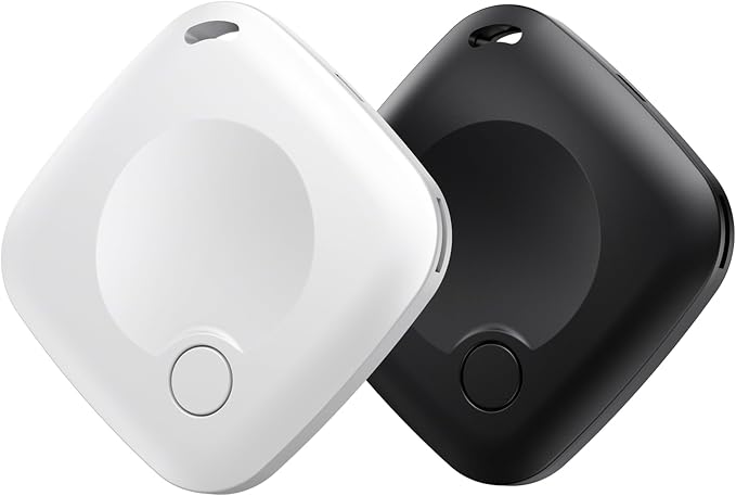 Bluetooth Tracker Tags 2 Pack [MFi Certified] for Apple Find My (iOS Only) | Smart Item Finders Air Global Tracking Tags Replaceable Battery Key Track for Bags Kids Luggage Dogs Backpack Pets Waterproof