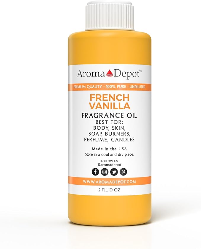 Aroma Depot French Vanilla Perfume/Body Oil (7 Sizes) Our Interpretation, Premium Quality Uncut Fragrance Oil Sweet Scent (2 Ounce Plastic Bottle (60ml))
