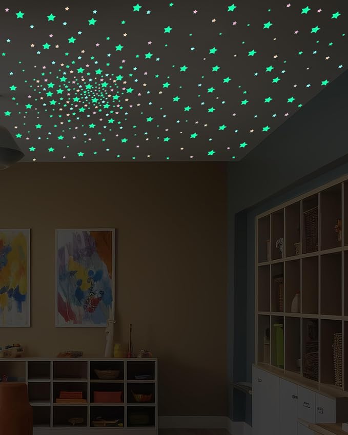 201 Pcs Glow in The Dark Stars Stickers, Boys Room Bedroom Ceiling Decor | Boys Girls Room Decor, Stars for Ceiling, Stocking Stuffers for Kids 8-12, Wall Stickers, Star Stickers, Ceiling Decor