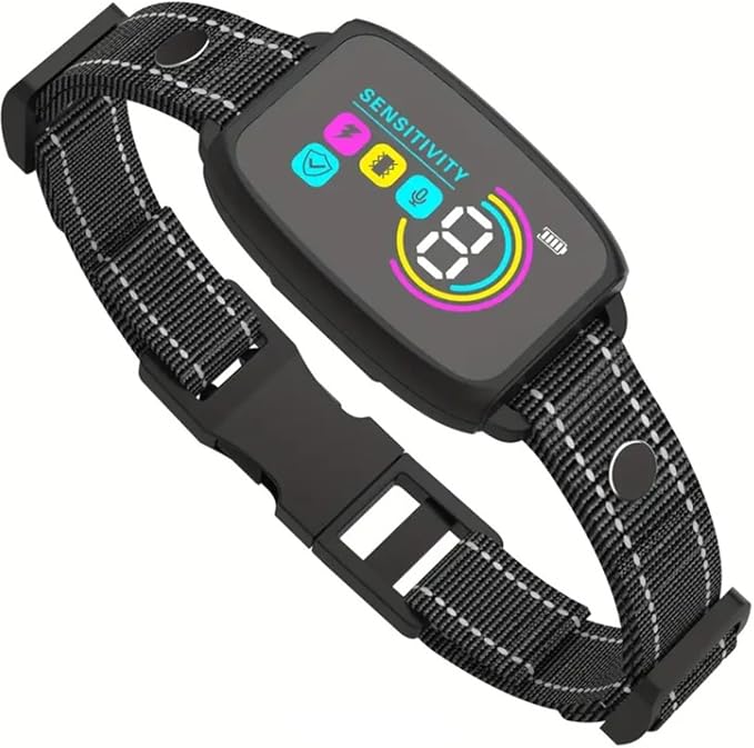 Dog Bark Collar for Large Medium Small Dogs, Rechargeable Smart Bark Collar, Anti Barking Training Collar with 7 Adjustable Sensitivity Beep Vibration (Black)