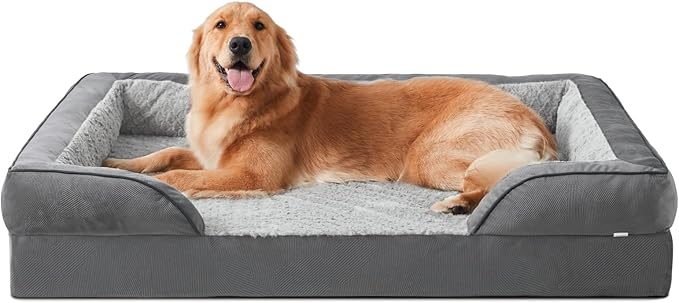Orthopedic Dog Beds Large Sized, XL Washable Dog Sofa with Egg-Crate Foam, Waterproof Lining and Non-Skid Bottom