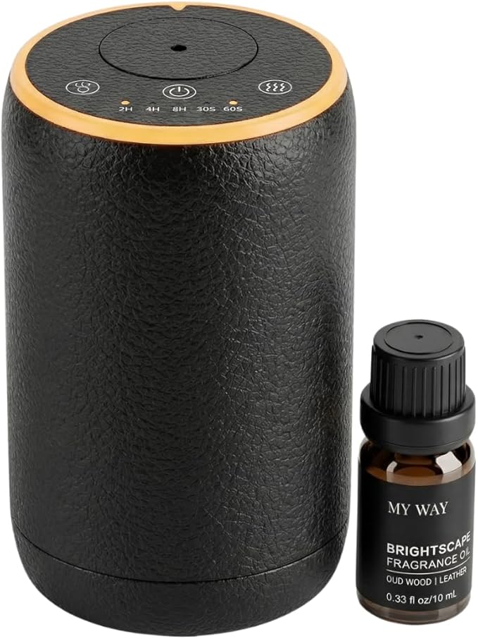 Aurora Waterless Essential Oil Diffuser | Aromatherapy Nebulizer | No Water No Heat | Desk & Car | RGB Light | Obsidian