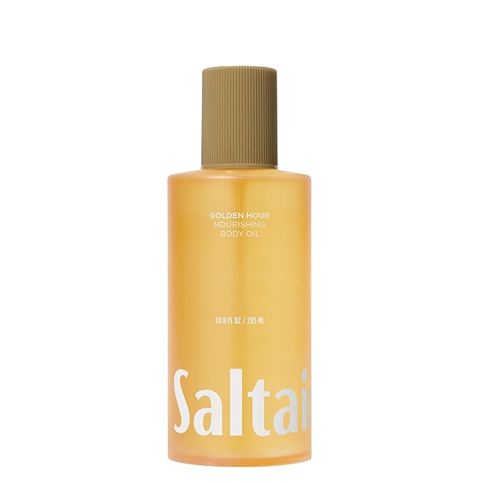 Saltair Body Oil – Jumbo Size After Shower and Bath Oil for Women and Men. Botanical, Non-Greasy, Well-Absorbing Moisturizer for Hydrating Dry Skin – 10oz Bottle, Golden Hour Scent