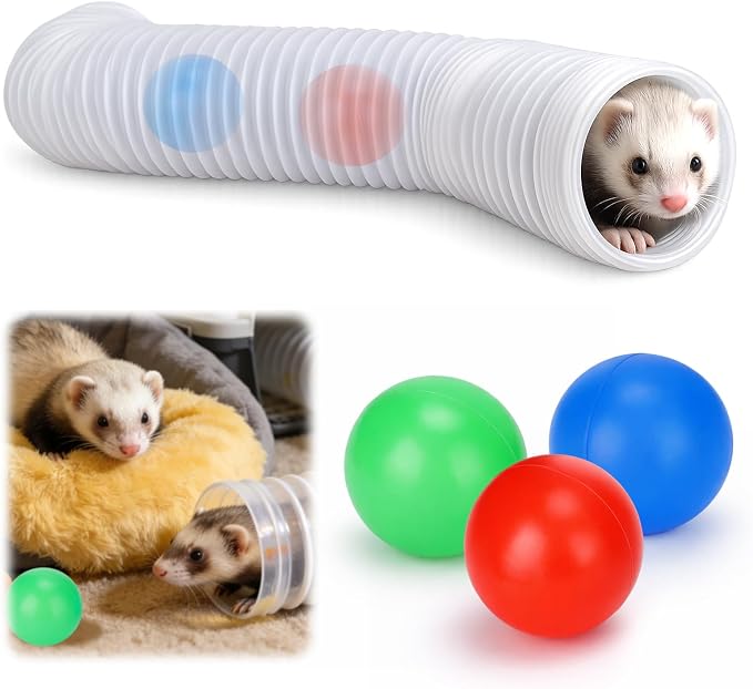 Mity rain Ferret Toys with 3 Balls Inclueded