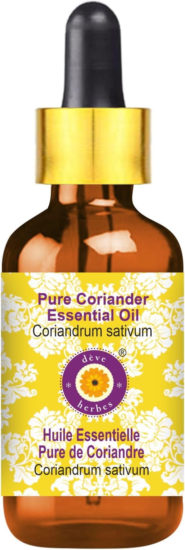 dève herbes Coriander Essential Oil (Coriandrum sativum) with Glass Dropper | Pure | Non-Sticky | Non-Greasy | Lightweight | Men & Women | All Skin Types | Steam Distilled 5ml (0.16 oz)