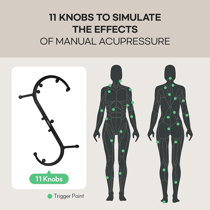 HuBDIC HubiCare Massage Stick, Trigger Point Cane, Body Deep Tissue, Handheld Back, Neck, Shoulder, Leg and Feet, Muscle Release Tool Self Massage Hook Cane for Women & Men (Black)