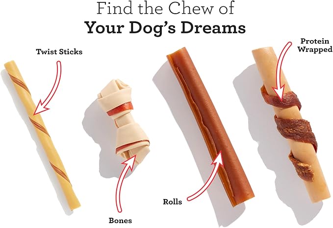 Dreambone Twist Sticks with Real Bacon and Cheese Flavor 50 Count, Rawhide-Free Chews for Dogs (3 Pack) | Daily Chew, Digests Safely and Completely, Made With Real Bacon, Cheese, Chicken and Veggies, For Adult Dogs
