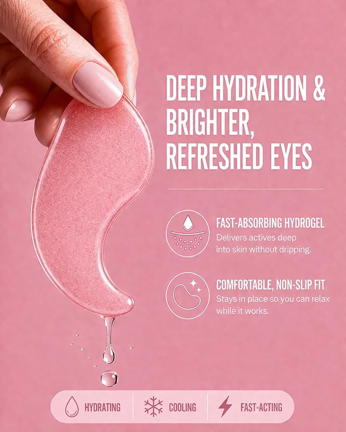 blxnk RADIANCE Under Eye Patches - 60 Hydrogel Eye Masks to Depuff, Hydrate & Brighten Dark Circles, Puffy Eyes & Bags - Asian Beauty Inspired, Cooling & Soothing with Niacinamide, Caffeine, Peptides