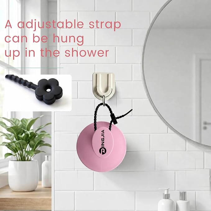 100% Silicone Scalp Massager,Scalp Scrubber for Hair Growth,Pink | 1 PCS Gift Box,2 Seamless Hair Clips Included,Soft-touch Grip,Quick lathering,Anti-Dandruff, Wet & Dry Use for All Hair Types