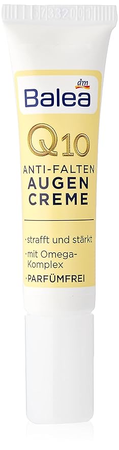 Anti-Wrinkle Eye Cream Q10 with Omega Complex - Perfume-free, PEG-free, Vegan, Not Tested on Animals - 15 ml by Balea