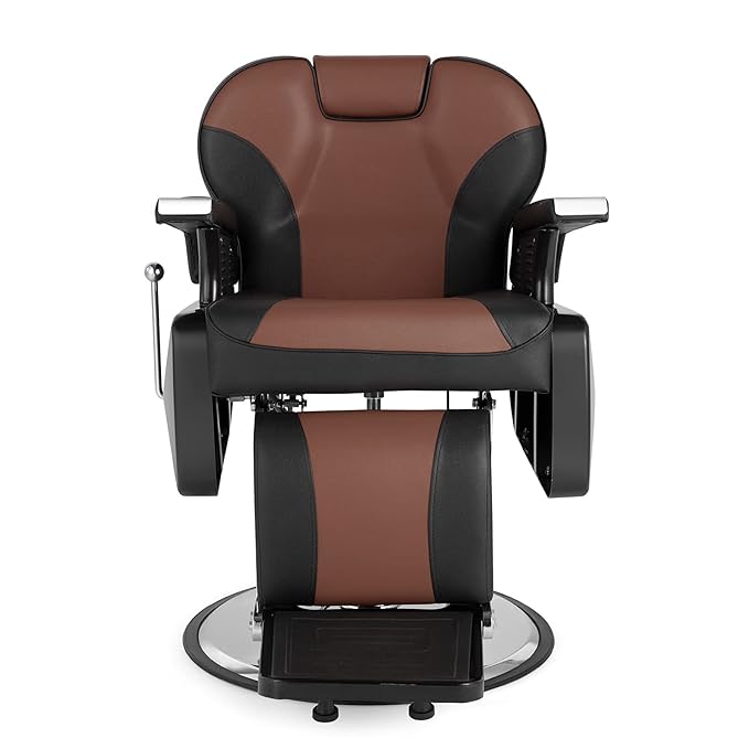 OmySalon All Purpose Hydraulic Barber Chair Heavy Duty, Recline Salon Chair for Hair Stylist Tattoo, Beauty Styling Shampoo Equipment Red & Black