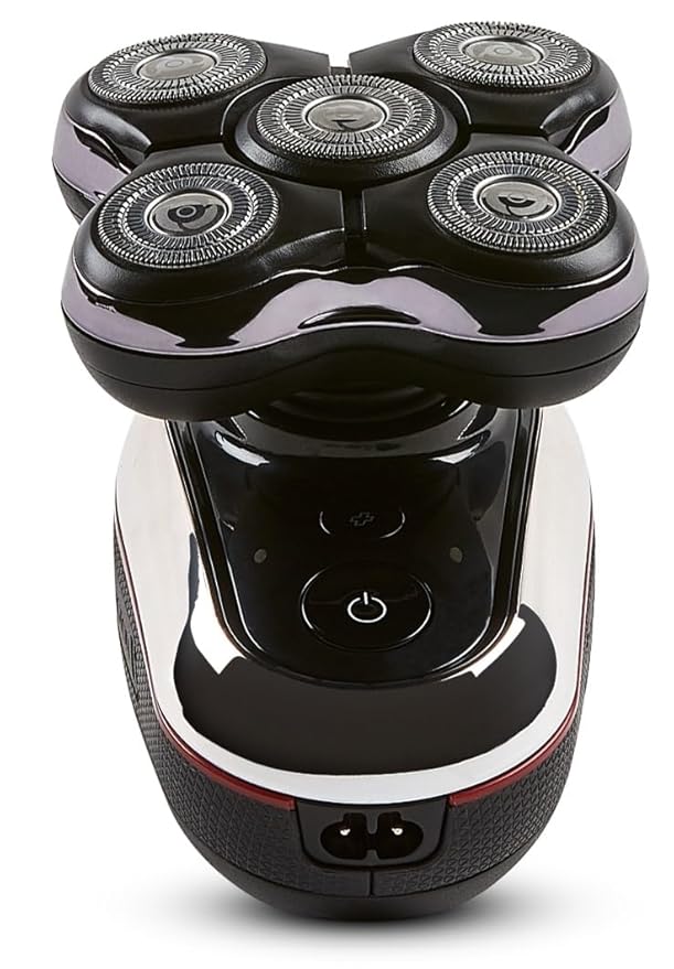 Remington Balder Deluxe XR7100, Head Rotary Shaver with Titanium Blades & Storage Pouch for Bald Men Wet/Dry Shaving with 5 Dual Track Flexing Heads and Pop-Up Trimmer