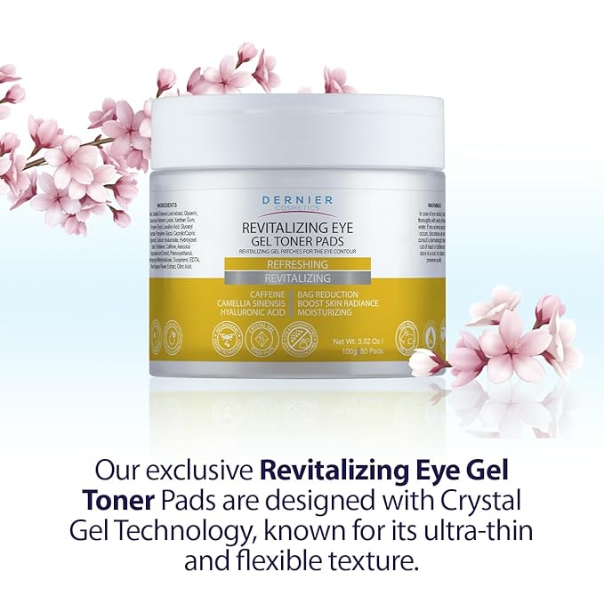 Dernier Under Eye Patches with Caffeine and Hyaluronic Acid | Beauty Skincare for Women – Puffy Eyes & Dark Circles Under Eye Treatment – Hydrate, Refresh and Rejuvenate Eyes Contour– 100g - 80 Pads