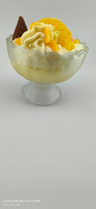 Generic Ice Cream Aromatherapy Candles, Glass Goblet, Decorative Dessert Shape, Fruit Fragrance, Birthday Festival Party Mother Gift (Coconut Fruit)