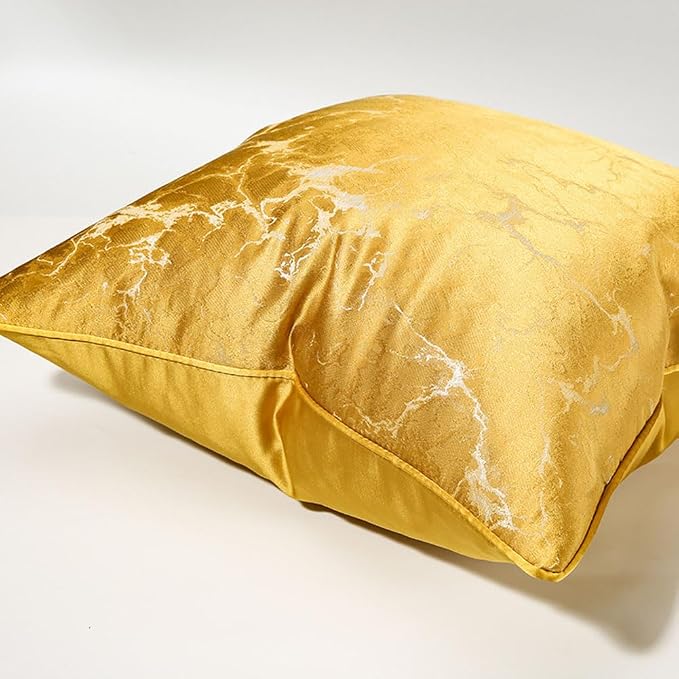 vctops Gold Decorative Luxurious Throw Pillow Covers Jacquard Square Cushion Cases Pillowcase for Bed Sofa Couch Chair Car Home Decor (Gold Yellow,20"x20")