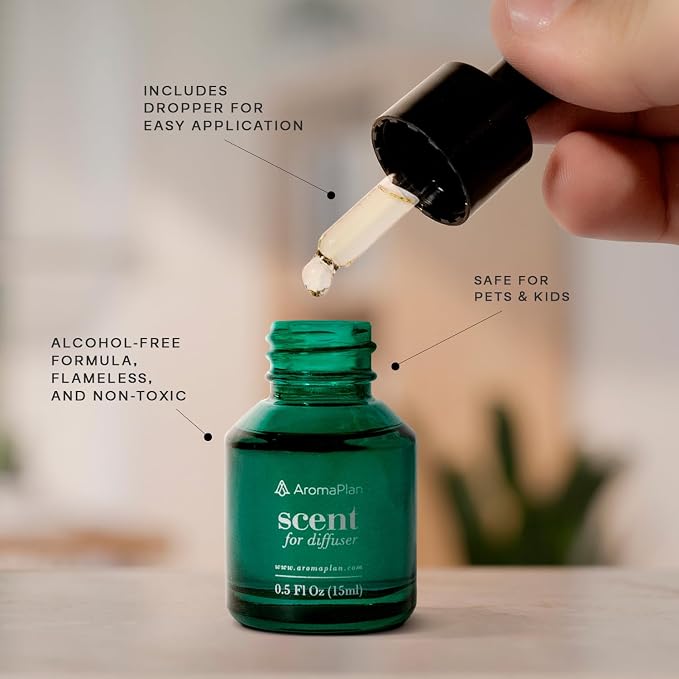 AromaPlan Hotel Scent Diffuser Oil, Santal 15 mL, 0.5 Fl.oz- Luxury Hotel Fragrance in Dropper Bottle for Aromatherapy -Hotel Essential Oil Fragrance Scent Diffuser Oil, USA Made