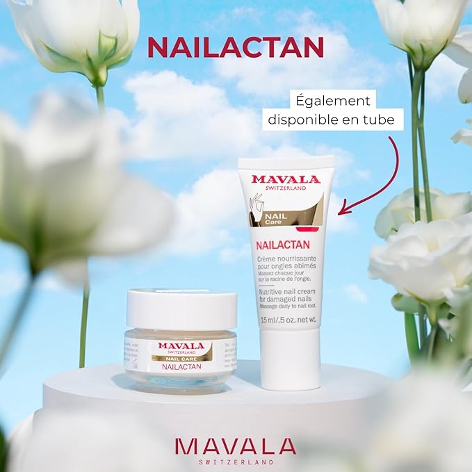 Mavala Nail Care Nailactan Nutritive, Nail Cream In Jar, Supports Damaged Nails, Nourishing, Moisturizing Nail Care Cuticle Cream, Promotes Nail Growth, 0.5 Ounce Jar