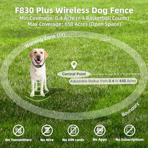 AEZ Smart Dog Collar, GPS Dog Tracker, Wireless Dog Fence System, GPS Fence Collar for Dogs with Beep Vibration Alert Modes, Radius 25-999 Yards for Over 15lbs Dogs, IPX7 Waterproof