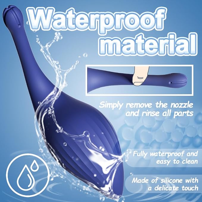 Enemas Anal Douches for Men Women Couples, Anti Backflow Enema Bulb with Shapeable Silicone Tube with 5 Water Outlets, Reusable Colon Cleanse Feminine Care Shower Enema Douche for Male Female
