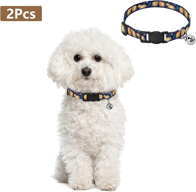 Watercolor Capybaras Easy to Clean Kitten Collars 2 Pack Lightweight Small Dog Collar