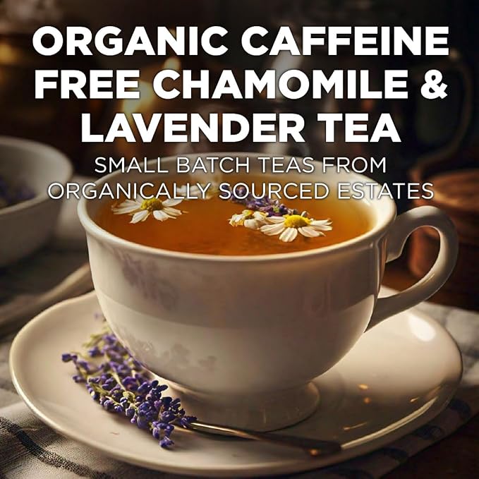Maud's Organic Chamomile Lavender Tea Pods, 48 ct, Single Serve Pods – 100% Gourmet Blended Tea Leaves, Compatible with Keurig K Cups Maker
