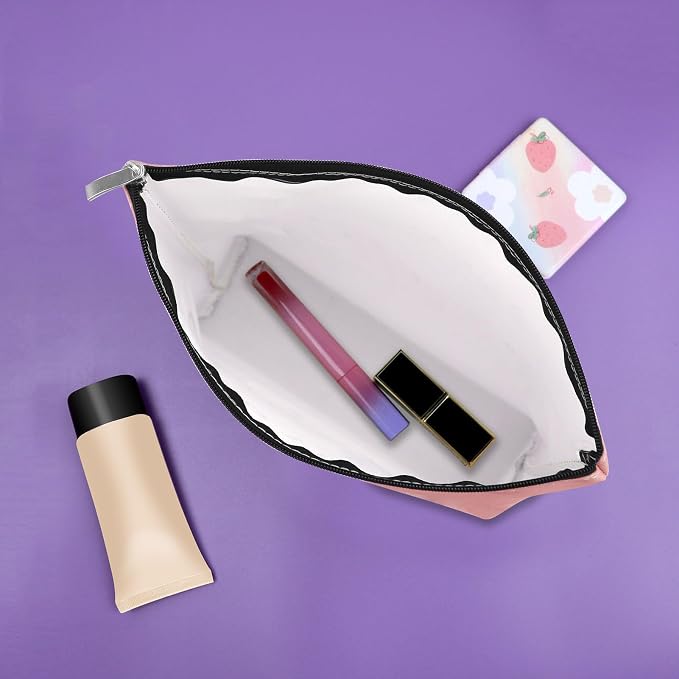 Sazuwu Yoga Themed Pink Makeup Bag Cosmetic Bag for Yoga Lovers Teachers Training Thank You Birthday Present Travel Pouch
