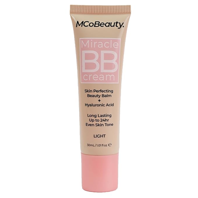 MCoBeauty - Miracle BB Cream - Primes and Tints - Everyday Skin Tone Balancing Face - Contains Hyaluronic Acid and Glycerin - Cream Light Shade