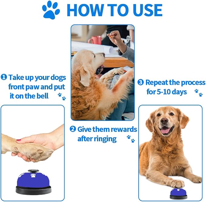 2 Pack Dog Doorbells, Pet Training Bells for Go Outside Potty Training and Communication Device Large Loud Dog Bell Cat Puppy Interactive Toys Adjustable Strap Door Bell