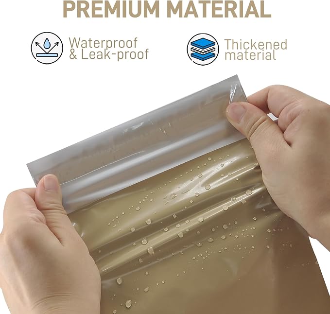 Sanitary Napkin Disposal Bags FARVIGOR, 100Pcs Women Feminine Hygiene Disposal Bags for Tampons and Pads, Personal Disposal Bag Self-Sealing, Privacy Protection, 9.8x5.9"(Khaki)
