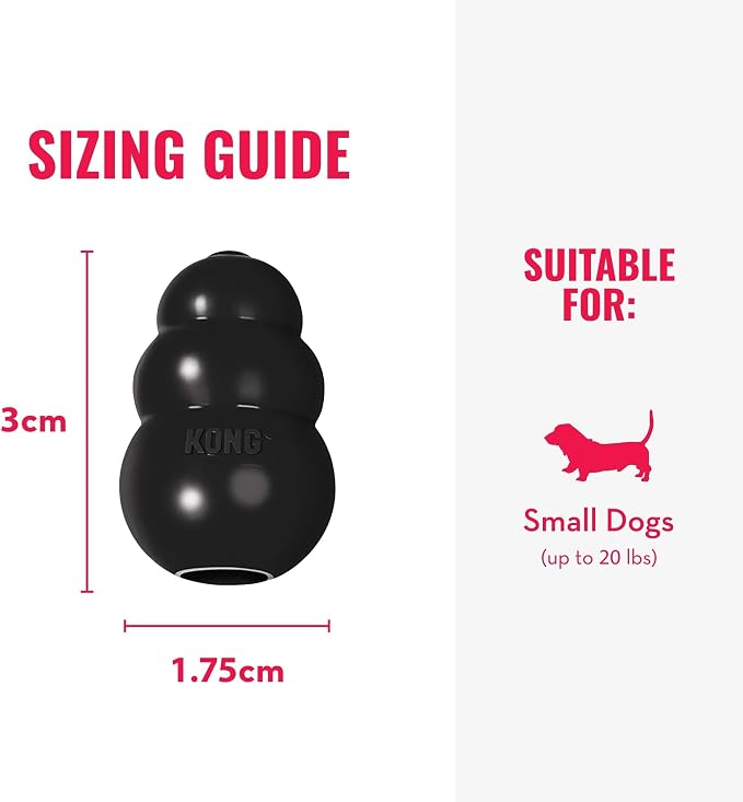 KONG Extreme Dog Toy, Natural Rubber Chew, for Small Dogs (Pack of 2)