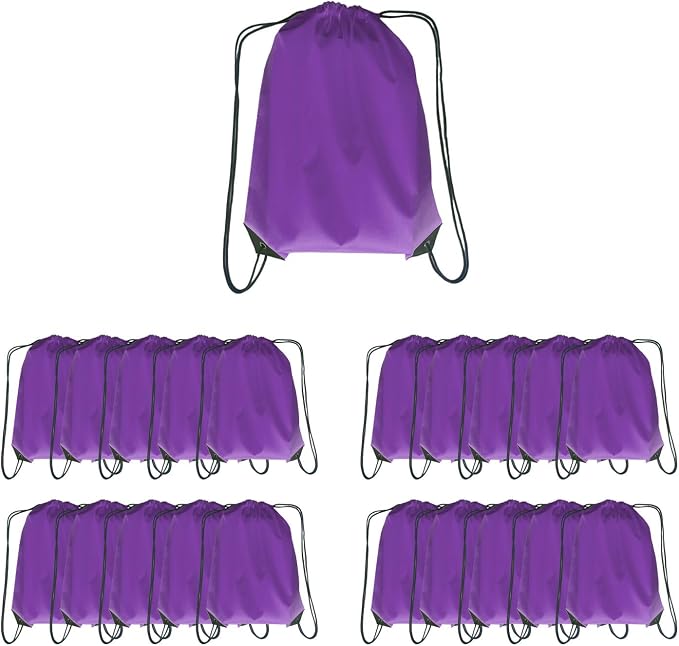 Drawstring Backpack Bulk 20 packs Draw String Backpack Bags DIY Gym Sports trip Traveling Yoga ride Pedestrianism Cinch Bag Sackpack Drawstring (purple)