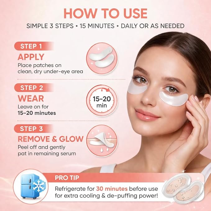 LUMINE NOVALIFT MicroGlow Eye Patches – Under Eye Patches with Hyaluronic Acid for Dark Circles & Fine Lines – Forehead & Smile Line Patches (2 Boxes, 6 Pairs Total)