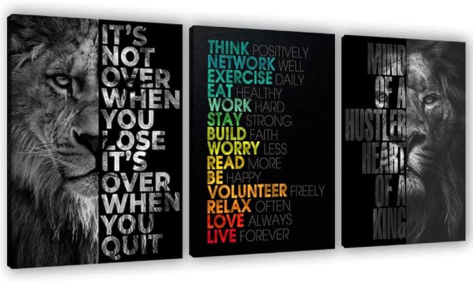 Motivational Canvas Painting Wall Art Execution Grind Hustle Inspirational Wall Art Success Entrepreneur Poster Positive Quotes Wall Poster Framed for Home Office Wall Decor[72''Wx 36''H]