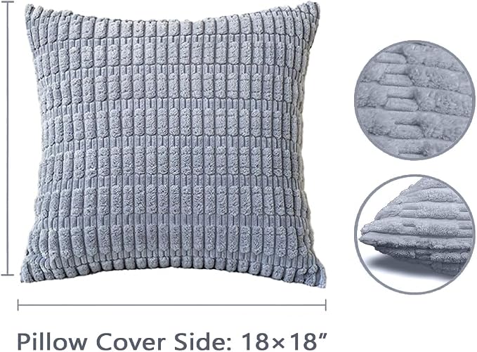 JMGBird Fall Decor Throw Pillows for Couch Pillows with Inserts Included | Decorative Throw Pillows Set of 2, 18x18 Inch Grey Corn Pattern - Square Pillows with Inserts for Indoor Home Decor