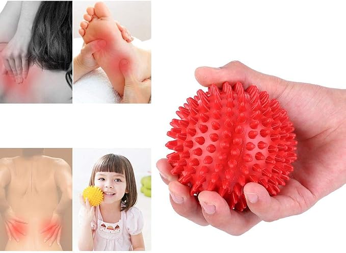 Germerse Massage Ball Spiky Massage Roller Ball for Trigger Point Therapy, Muscle Knot Remover(S-Red) for Yoga Supplies