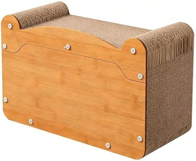3-in-1 Scratcher Cat House – Save Your Furniture Combines Play Cave, Cozy Bed & Scratching Pad. Durable Cardboard, Reduces Stress. Ideal for Indoor Cats Who Love to Scratch, Play & Nap (FX-SFPPY)