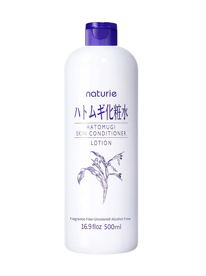 naturie Hatomugi Skin Conditioner R 16.9Floz / 500ml, Hydrating lotion for face and body, Fragrance, colorant, oil, surfactant and alcohol free, Hypoallergenic