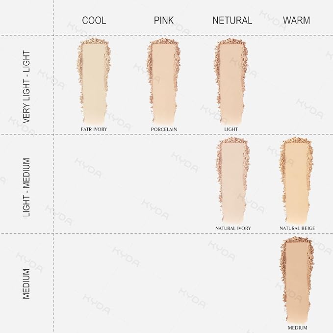 KYDA Mineral Powder, SPF 35, 4-in-1 Mineral Pressed Powder Foundation with Concealer and Setting, Matte Weightless Pressed Foundation, Light to Medium Coverage, NATURAL BEIGE