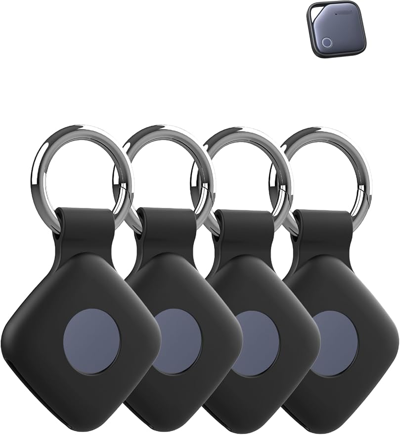 Case for UGREEN Tracker Tags, Shockproof Silicone Cover. | Shockproof & anti - slip, protects against scratches. Precise cutouts ensure full functionality. Black(4 Pack).