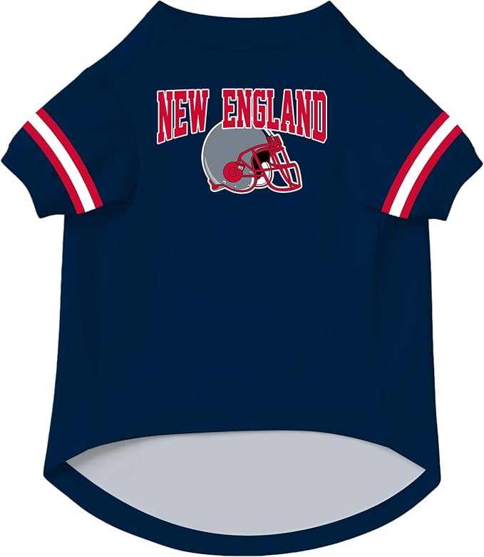 New England Dog Clothes Personalized Pet Jersey T-Shirt Custom Name Number