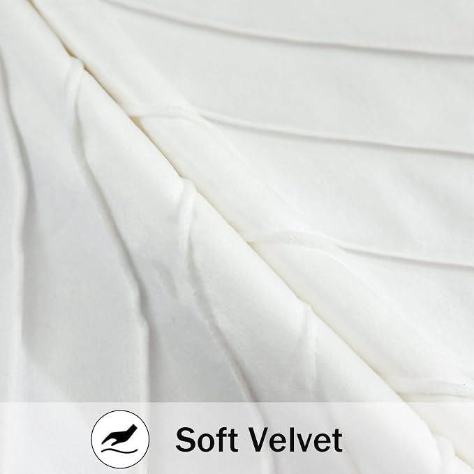 Velvet Throw Pillow Covers 26x26 inch Pack of 2 Gold Decor White | Soft Solid Pillow Covers,Modern Luxury Home Decor,for Couch Chair Sofa Bedroom Livingroom,Hidden Zipper,Ideal Gift,Easy Care
