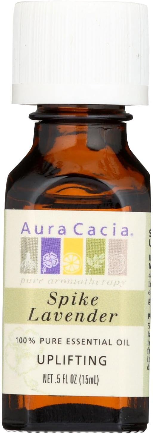 Aura Cacia Aromatherapy Lavender Spike Essential Oil 1/2 Oz. Bottle