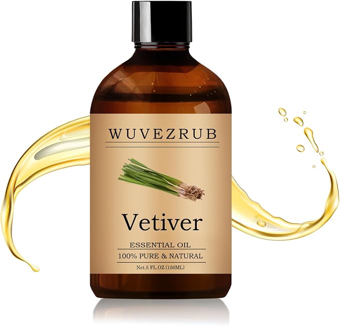 Vetiver Essential Oil– Huge 5 Fl Oz, 100% Pure and Natural Essential Oils for Diffuser, Aromatherapy, Soap and Candle Making, Premium Grade Vetiver Oil-150ML