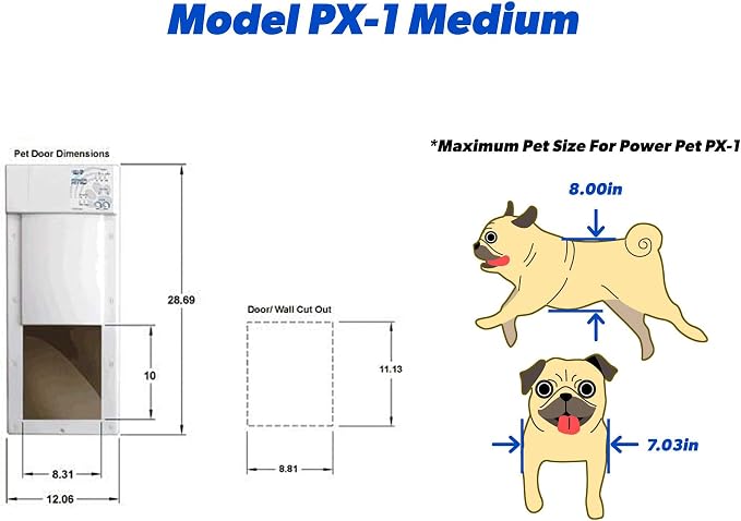 Power Pet Smart Automatic Electronic Pet Door by High Tech Pet (Door Mount, Medium, WiFi Enabled - App Control)