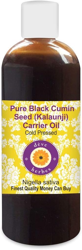Deve Herbes Pure Black Cumin Seed (Kalaunji) Carrier Oil (Nigella Sativa) Cold Pressed 200ml (6.76 oz)