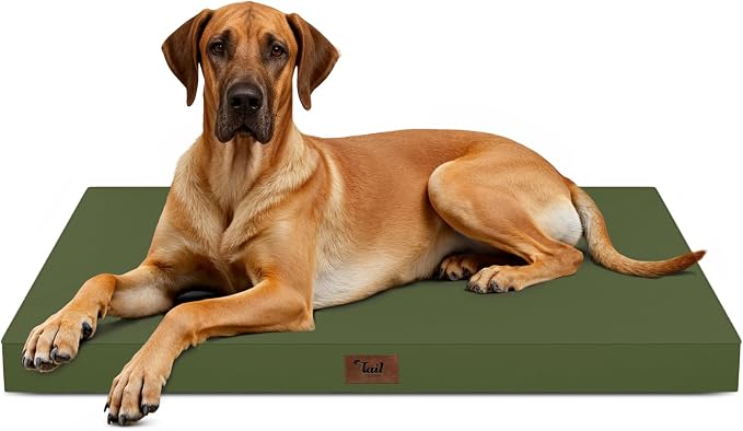 Jumbo Waterproof Orthopedic Dog Bed for Extra Large Dogs | Egg Crate Foam, Pressure Relief, Fits 54x37 Crates, Machine Washable 1680D Oxford Cover, Indoor & Outdoor Use, Up to 150 lbs
