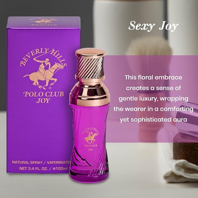 Beverly Hills Polo Club SEXY JOY - Long Lasting Perfume for Women - Floral & Fruity Fragrance Scent - Eau De Parfum Spray 3.40fl.oz / 100ml (Packaging May Vary)