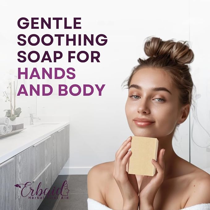 Eczema Soap Bar for Face and Body – All Natural Dermatitis, Psoriasis Treatment for Dry Itchy Sensitive Skin Relief – Gentle Detoxifying, Healing, Anti-Itch, Oatmeal Goat Milk Wash for Kids, & Adults